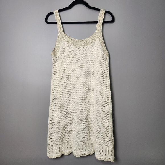 Venus Cream and Gold Crochet Dress Large - Picture 3 of 13